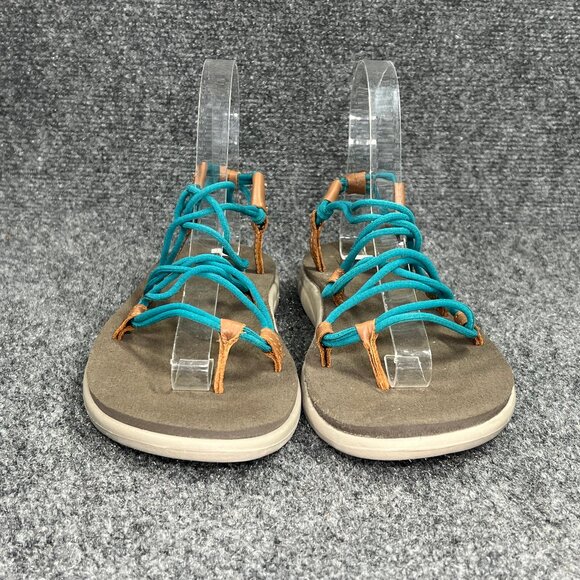Teva Voya Infinity Sandals Women's Size 7 Grey Turquoise Athletic Recovery Sport - Picture 2 of 13